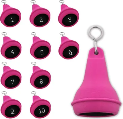Produktbild von CombiCraft Mayfair Schlüsselanhänger Pink 70x40 mm - 10er Pack mit den gravierten Zahlen 1-10