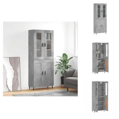 Produktbild von vidaXL Highboard Betongrau 69,5x34x180 cm Holzwerkstoff -  Sideboards
