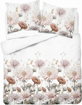 Produktbild von Bettwäsche, Baumwollsatin, hohe Qualität 200x220 5482b Beigefarbene Blumen
