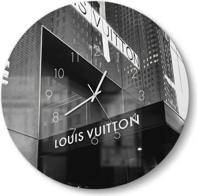 Produktbild von DEQOART Glasuhr Ø50 cm Zahlen 'Urbaner Glanz' Wanduhr Glas Uhr Design leise Küchenuhr