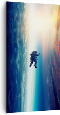 Produktbild von Bild auf Leinwand - Leinwandbild - Einteilig - Kosmos Astronaut Planet - 65x120cm - Wand Bild - Wanddeko - Wandbilder - Leinwanddruck - Bilder - Wanddekoration - Leinwand bilder - PA65x120-5049