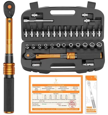 Produktbild von Kupplungs-Drehmomentschlüssel-Set, 33-teilig, mit 1/4-Zoll-Adapter
