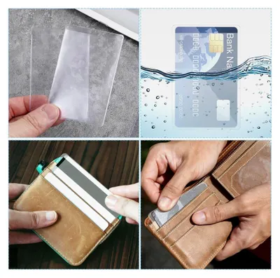 Produktbild von 100 Stück transparente Scheckkartenhüllen für Kreditkarten und Ausweise 89×58 mm