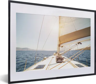 Produktbild von MuchoWow® MuchoWow® Gerahmtes Poster Segelboot auf dem Mittelmeer 40x30 cm - Poster mit zchwarzem Bilderrahmen - Bilderrahmen - Poster im Rahmen