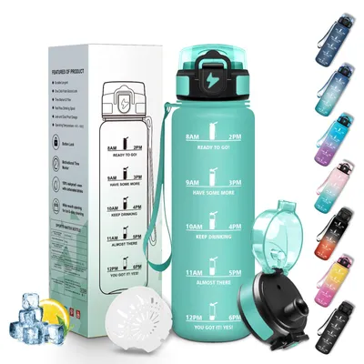Produktbild von Trinkflasche 500 ML Auslaufsicher Hellgrün, Sport Wasserflasche mit