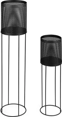 Blumentopfständer Aus Metall – In 3 Höhen (50, 60 Oder 70 Cm), Schwarz, Mit Quadratischem Topfinnenmaß Ca. 17,5x17,5x17,5 Cm
