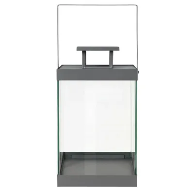 Produktbild von Blomus Laterne Finca Mittel, Indoor Laterne, Windlicht, Stahl pulverbeschichtet, Glas klar, Steel Gray, 36 cm, 66186
