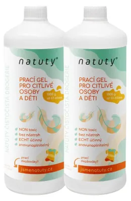 Imagen del producto de Natuty, gel de lavado para personas y niños con piel sensible, 1 litro, pack de 2 unidades