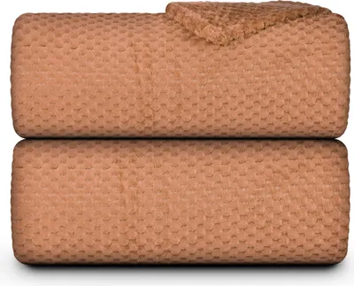 Obrázok produktu pre Príjemná flanelová deka 150x200cm ( Karamel ) Nadýchaná textúrovaná deka na pohovku, gauč a posteľ, prehoz na pohovku