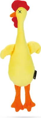 Image de Beeztees Poule suspendue - Jouet pour chien - peluche - jaune - 40x10x5 cm