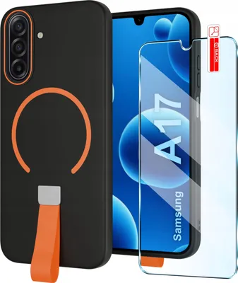 Image de Étui avec passereau, noir mat, pour Samsung A17 5G | compatible MagSafe + verre