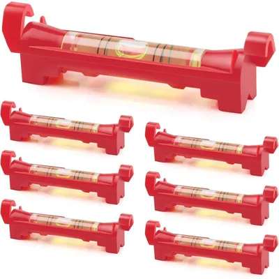 Immagine prodotto di Bilancia a corda, set di 7 pezzi, 75 mm, colore rosso, piccola, professionale, ideale per lavori di muratura, installazione di grondaie, lavori di idraulica e posa di tubi