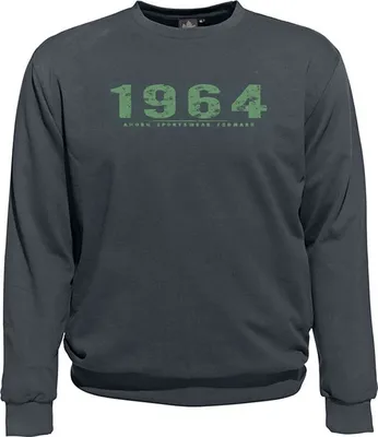 Produktbild von Übergrößen Sweatshirt AHORN SPORTSWEAR Vintage Number rauchgrün Iron Grey 7XL