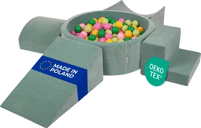 Produktbild von KiddyMoon Spielplatz Aus Schaumstoff Für Kinder mit Bälle Waschbare Bezug