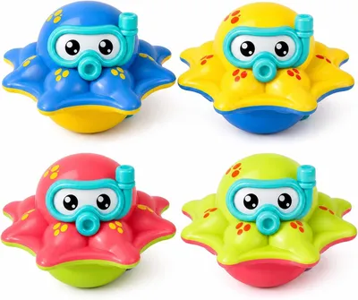 Produktbild von Wasserspielzeug 4er Set, bunte Quallen und Wassertiere, für Badewanne