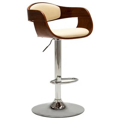 Productafbeelding van Barkruk van beukenhout, 53 x 88-109 x 48 cm, crèmekleurig