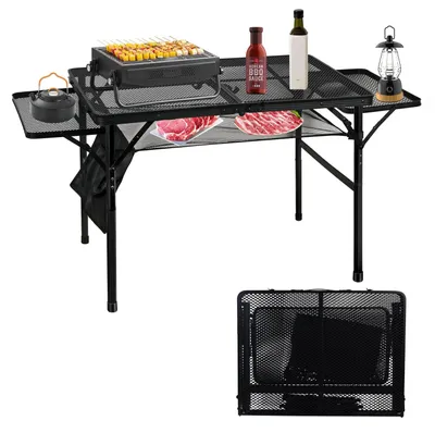 Produktbild von Faltbare Grilltisch - Tragbarer Aluminiumtisch - Höhenverstellbar 40,5/65 cm - Für Camping/Picknick