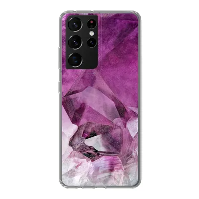 Produktbild von MuchoWow® Handyhülle Schutzhülle Hülle für Samsung Galaxy S21 Ultra Naturstein - Lila - Luxus Silikon Softcase Handy Hülle - Mobiltelefon