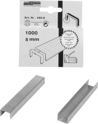 Obrázek produktu pro BRÜDER MANNESMANN  M 486-08 BRÜDER MANNESMANN Heftklammern, 8 mm, verzinkt, 1.000 Stück