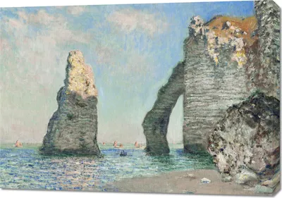 Obrázek produktu pro Obraz 100x70cm Útesy v Étretatu, Monet Vintage do obývacího pokoje