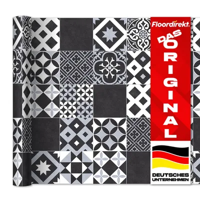 Produktbild von CV-Belag Amadora 990D Vinylboden mit stilvoller grauer Vintage-Fliesenoptik 200 x 250 cm