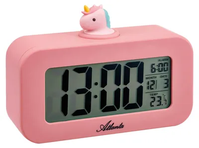 Produktbild von Atlanta 2169/17 Digitalwecker für Kinder mit Melodien Einhorn