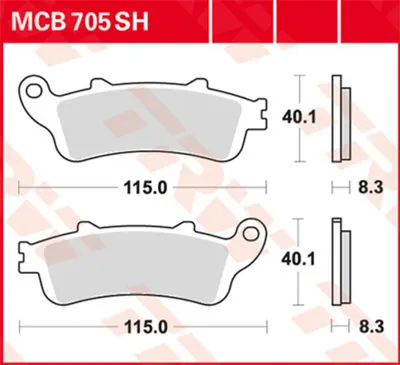 Obrázek produktu pro TRW Brzdová destička Trw Sinter Mcb 705 Sh