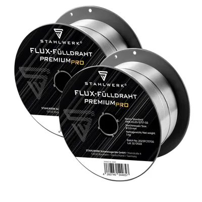 Produktbild von STAHLWERK Schweißdraht MIG MAG Premium Fülldraht E71T-GS Ø 0,9 mm 0,9 kg 2er Set