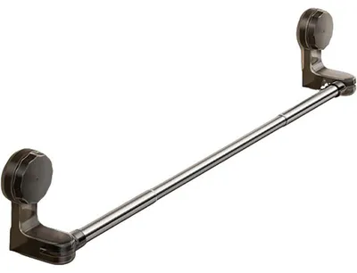 Produktbild von Ausziehbarer Handtuchhalter mit Saugnapf, [ausziehbar von 30 cm bis 60 cm], (schwarz)
