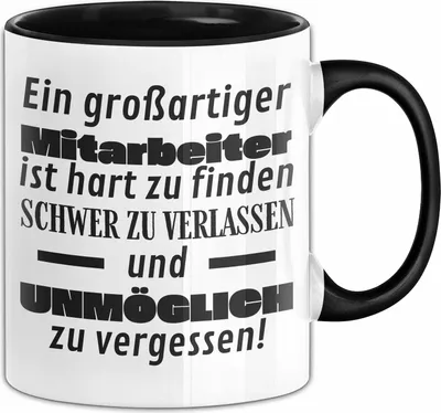 Produktbild von Mitarbeiter Abschied Geschenk Tasse Abschiedsgeschenk für Mitarbeiter Hart Zu Finden Schwer Zu Verlassen (Schwarz)