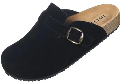 Produktbild von Solidchoice – Hausschuhe und Clogs für Damen und Herren, schwarze Lederschuhe für den Garten