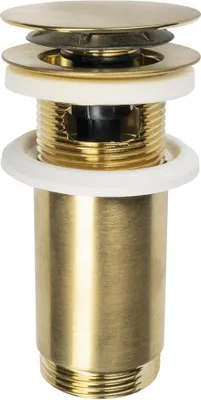 Immagine prodotto di Set di scarico per lavabo 5/4", click-clack, tappo grande, max 80 mm, oro opaco