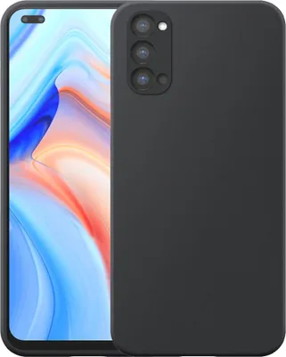 Image de Adapté à Oppo Reno 4 5G Phone Case Black Flexible Silicone TPU Case - Flexible Back Cover Case Silicone TPU - Black - Smartphonics