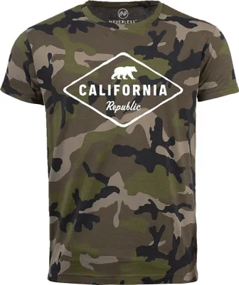 Produktbild von Herren Camo-Shirt California Republic Bear Badge Bär Sunshine State USA T-Shirt Camouflage Tarnmuster Neverless® camo L
