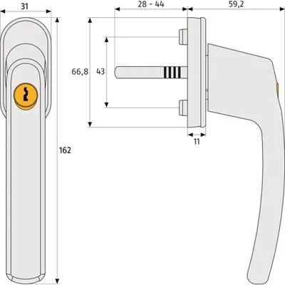 Produktbild von ABUS Abschließbarer Fenstergriff FG210 AB210 - Fensterknauf mit Druckzylinder, gleichschließend - 59487 - Weiß