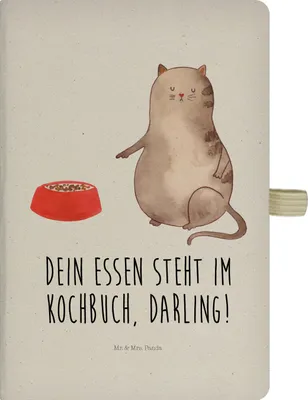 Produktbild von Mr. & Mrs. Panda Notizbuch A5 Katze Fressen - Transparent - Geschenk, Reisetagebuch, Journal, Tagebuch, Adressbuch