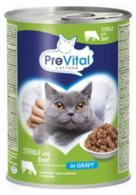 Zdjęcie produktu dla Prevital karma dla dorosłych kotów po sterylizacji 415g z wołowiną w sosie