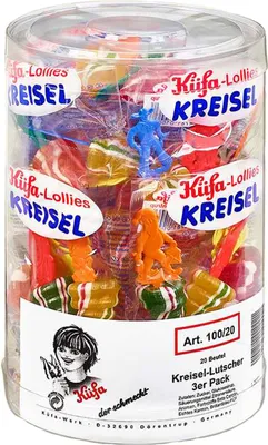 Immagine prodotto di Küfa Kreisel lecca lecca fruttati 20 sacchetti da 3 pezzi ciascuno 1200g