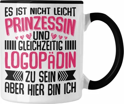 Produktbild von Trendation - Logopädin Spruch Tasse Geschenk Logopädie (Schwarz)