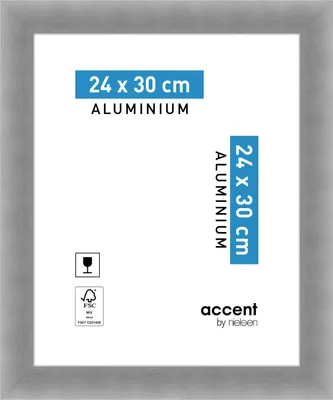 Produktbild von accent by nielsen Aluminium Bilderrahmen Largo, 24x30 cm, Struktur Silber Matt