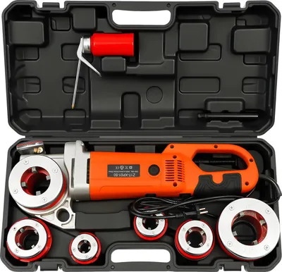 Produktbild von Elektrischer Rohrgewindeschneider, 2300W Leistung, Aluminiumlegierung, 1/2" bis 2" Kompatibilität, Sechs Matrizen enthalten, Wärmeableitungsmerkmale
