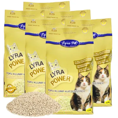 Image de Litière agglomérante pour chats Lyra Pet® au tofu, 15 kg