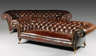 Image de Canapé design Chesterfield 4 places en cuir Canapé rembourré Canapé en cuir