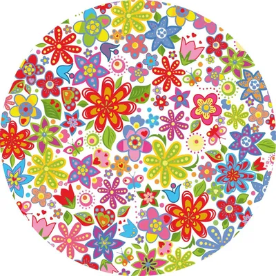 Produktbild von Bierdeckel-Set "Blumenwiese", rund 10,7 cm (10 Stück)