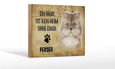Produktbild von Holzschild Spruch 18x12cm Perser Katze ohne kein Heim