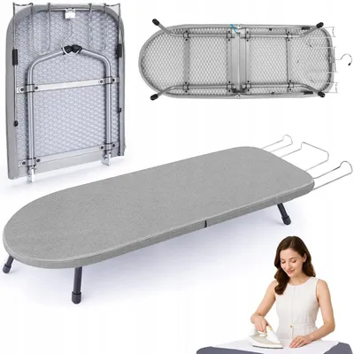 Produktbild von Bügelbrett, Kleines Faltbares Bügeltisch, Bügelbrett klappbar, Tisch-Bügelbrett, Platzsparendes Bügeltisch für Dampfbügeleisen, 81 x 30 cm