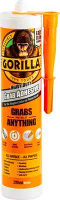 Produktbild von Gorilla Grab 290 ml, Adhesive-Montagekleber, Kartusche, Weiß, für Innen- & Außen