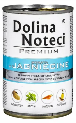 Zdjęcie produktu dla Mokra karma dla psa Dolina Noteci Premium Adult Jagnięcina Puszka 400g
