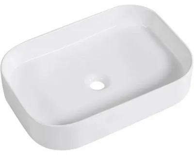 Productafbeelding van CERANO - Keramische wastafel Matteo - voor opbouw - wit, glanzend - 55,5 x 38 cm