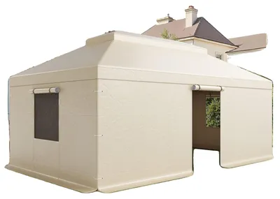 Produktbild von VEVOR Winter Pavillonabdeckung passt für 3,05 x 3,05 m Hartdachpavillons, Allwetter-Pavillonabdeckung mit Seitenwänden und Fenstern, hochdichtes PE-Material, geschlossene Lagerunterstände, Pavillons nicht enthalten, Dachgeschosse mit zwei Etagen, 3.68x6.11 m